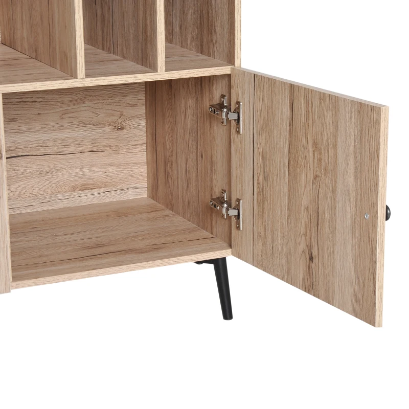 HomCom 47" Contemporary Sideboard Buffet Table Storage Cabinet - Oak