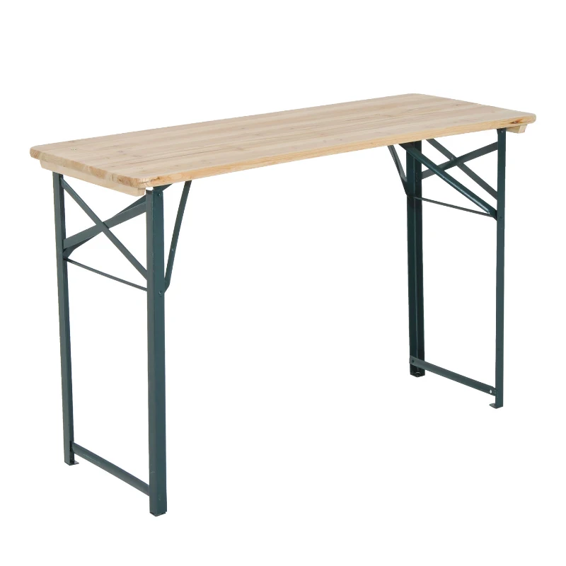 Outsunny 4' Wooden Outdoor Folding Picnic Table Set with Benches