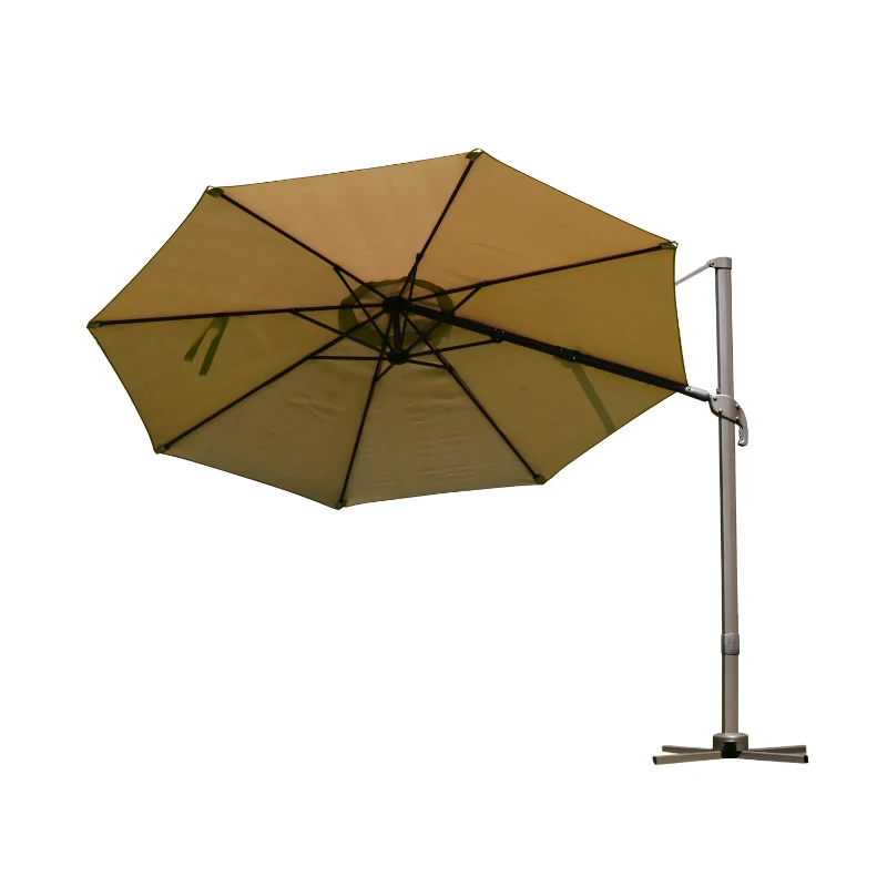 Outsunny 9.5' Outdoor Market Patio Umbrella with Tilt and Crank - Khaki