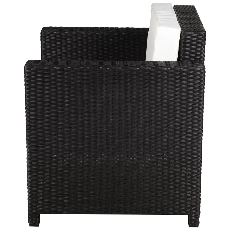 Outsunny Rattan Wicker Sofa Patio Chair w/ Weather-Resistance & Washable Cushion Cover - Pool/Patio/Spa