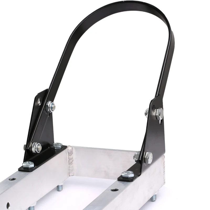 Heavy Duty Aluminium Motorcycle Dirt Bike Scooter Carrier Hitch Rack Hauler Trailer with Loading Ramp Double-hung Arm - IKURAM