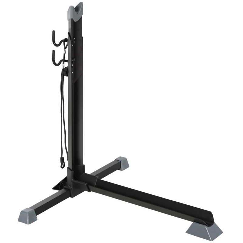Soozier Adjustable Bike Storage Rack Stand Vertical Dual-Use Metal Frame - Black