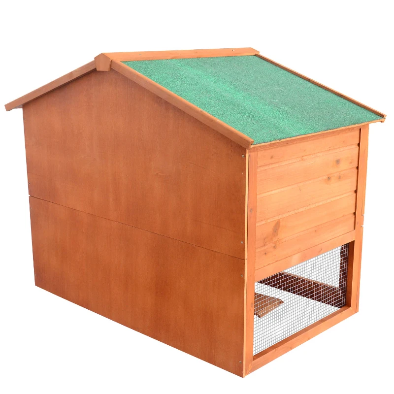 PawHut 48" Elevated Wooden Backyard Rabbit Small Animal Cage Starter Kit with Run and Ramp