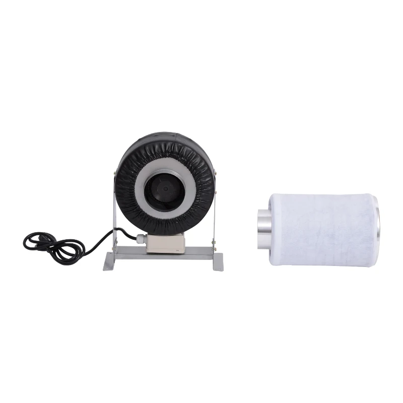 HomCom 4-Inch Carbon Air Filter and Inline Fan Combo Kit