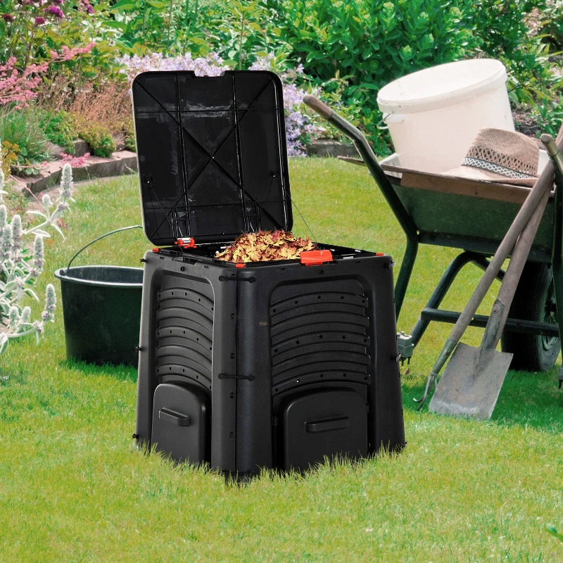 Outsunny 400L Organic Waste Compost Bin - Black