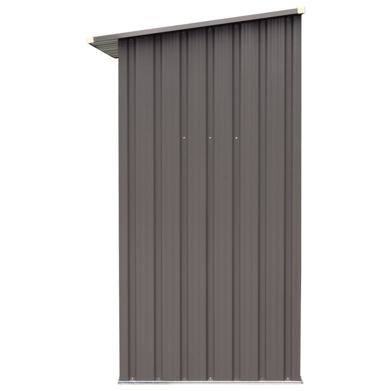 Outsunny 85" Steel Sturdy Firewood Covered Shed Storage Rack - Gray