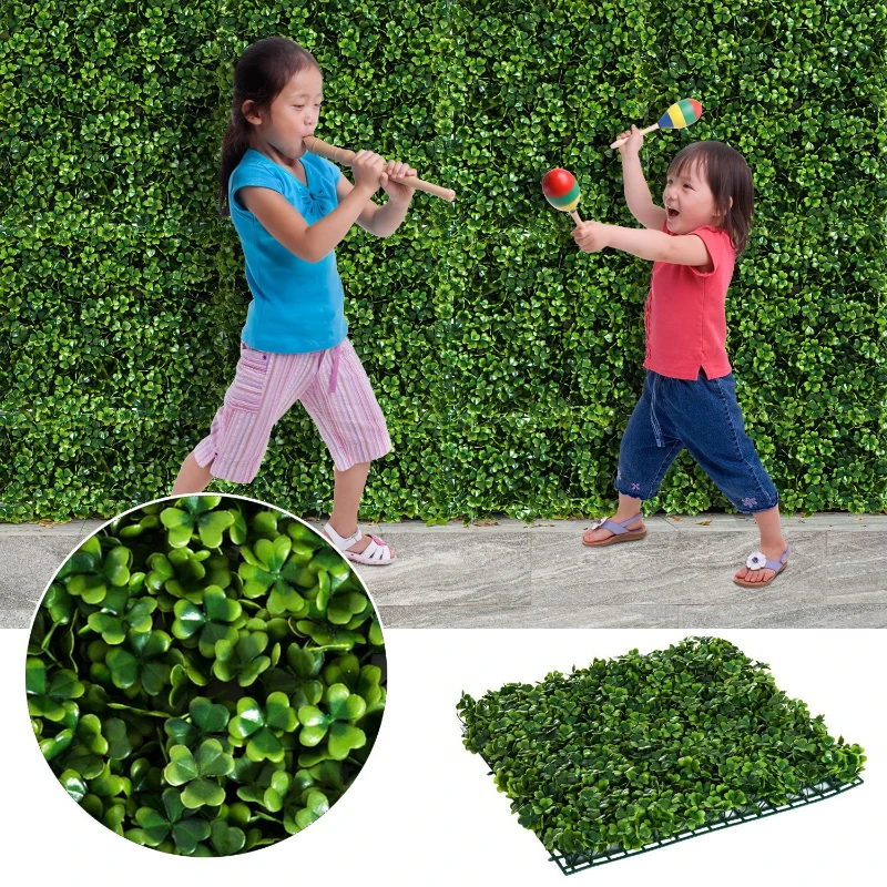 Outsunny 20"x 20" 12 Piece Artificial Boxwood Hedge Mat Panels Outdoor Patio - Clover