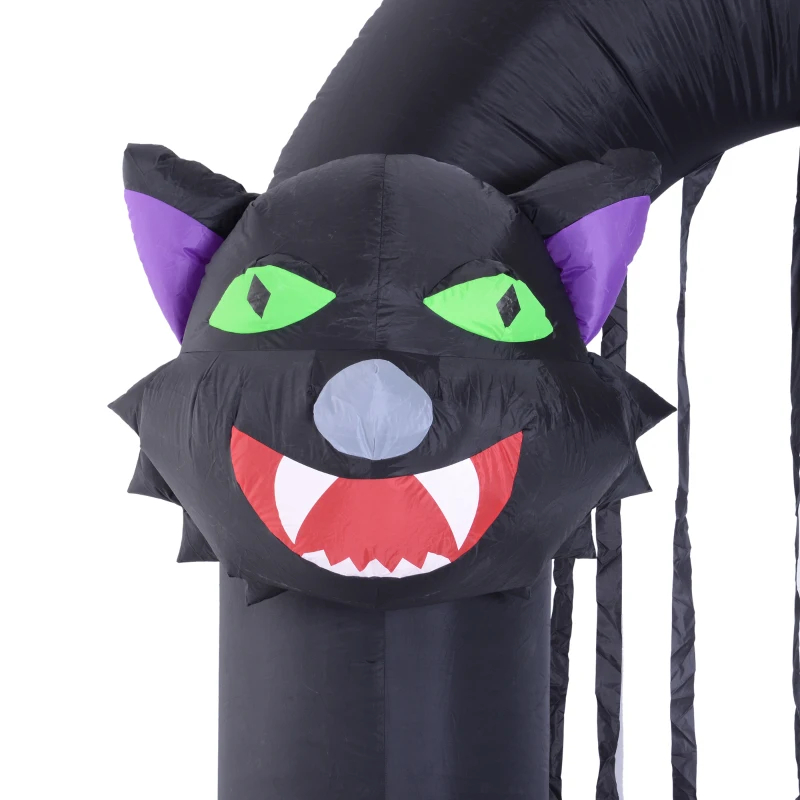 HOMCOM 9’ Outdoor Inflatable Halloween Arch - Creepy Black Cat