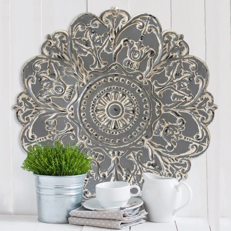 Stratton Grey Medallion Wall Decor