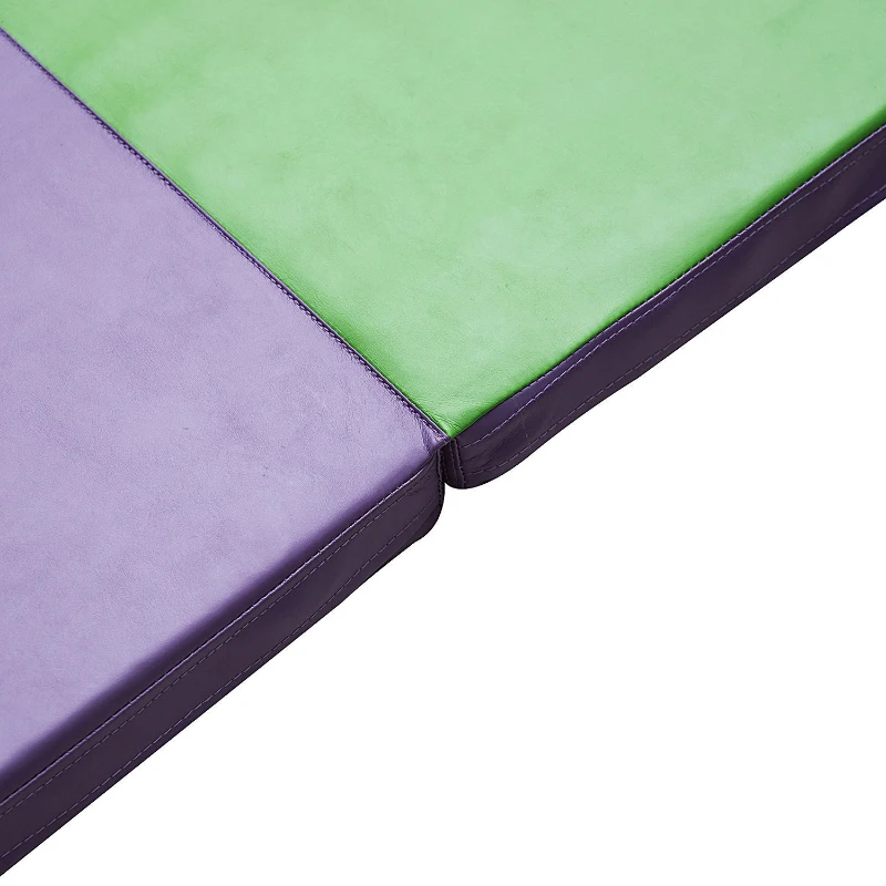 Soozier 6' x 4' x 2" PU Leather Folding Gymnastics / Martial Arts Mat - Pastels