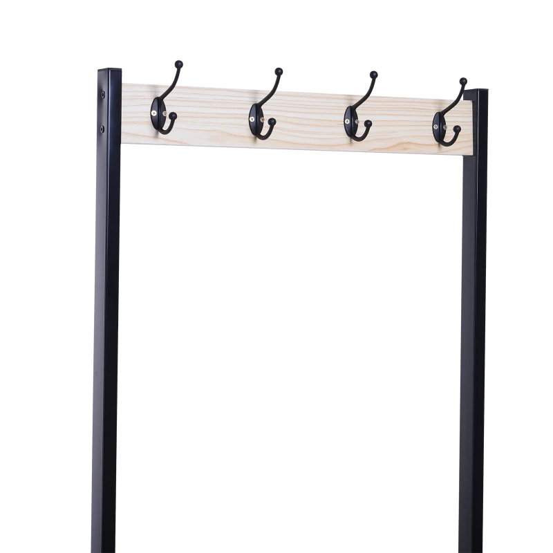 HomCom Entryway Hall Tree Coat Rack with Shoe Bench Storage