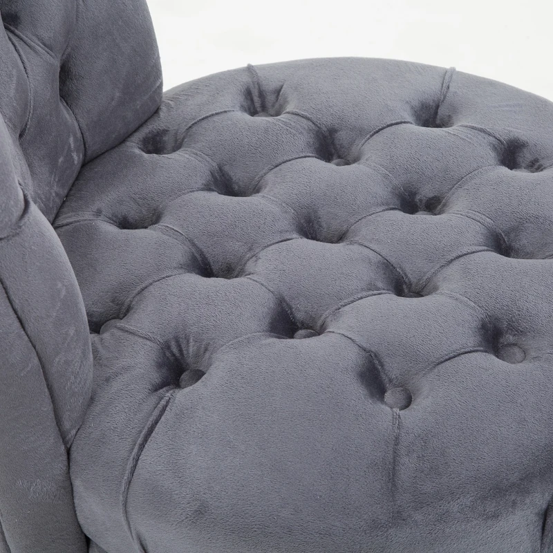 HOMCOM Retro High Back Armless Chair, Button-Tufted, Thick Padding, Royal Design for Living Room, Bedroom