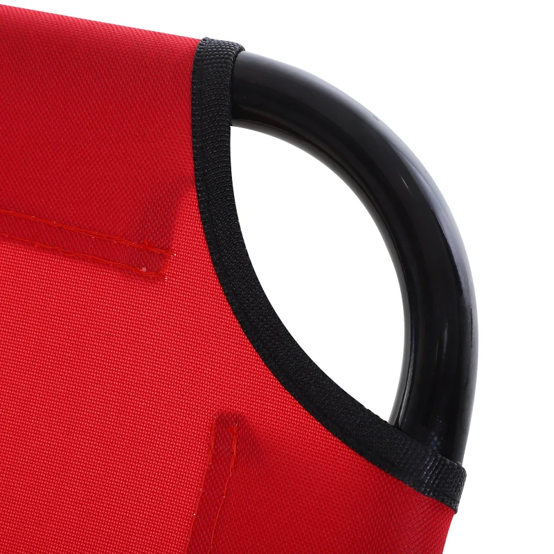 Outsunny 3-Position Folding Reclining Beach Chair Chaise Lounge Sun Lounger for Poolside Lawn - Red