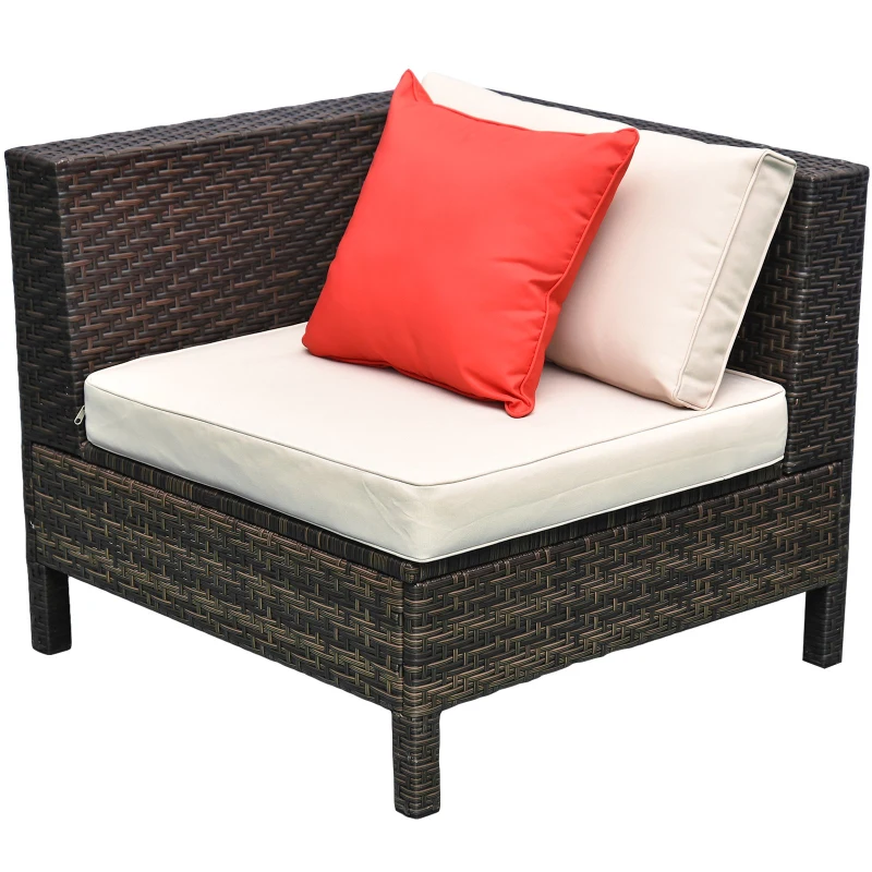 Outsunny 9 Piece Rattan Sectional Wicker Patio Sofa Set Outdoor Seating Furniture