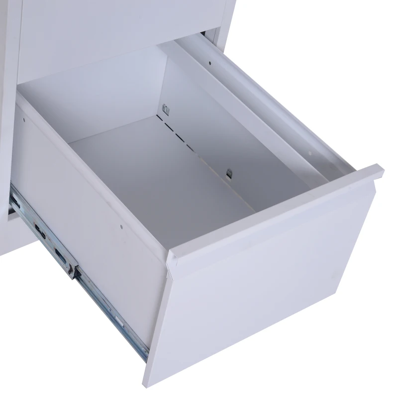 Vinsetto 28" Metal 2 Drawer Vertical Locking Office Filing Cabinet - White