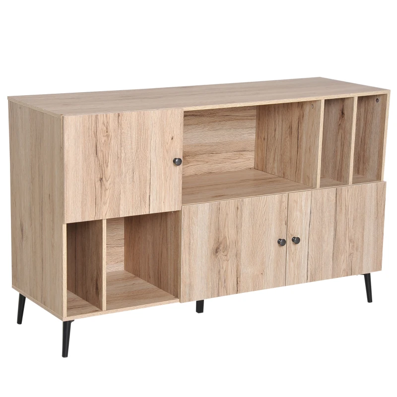 HomCom 47" Contemporary Sideboard Buffet Table Storage Cabinet - Oak