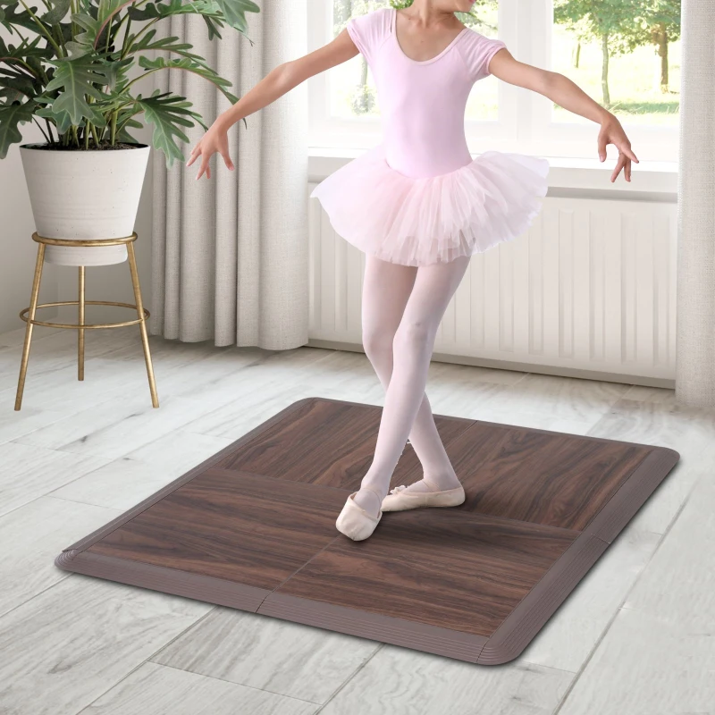 Open Box Soozier Portable Dance Floor 4 Piece Thick Ballet Kit General Flooring Trade Show Booths