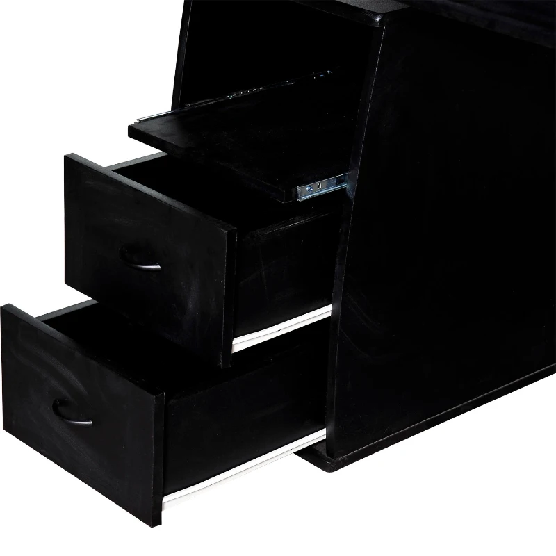 HomCom Computer Desk PC Table Desktop Workstation w/ Monitor Printer Shelf Home Office - Black