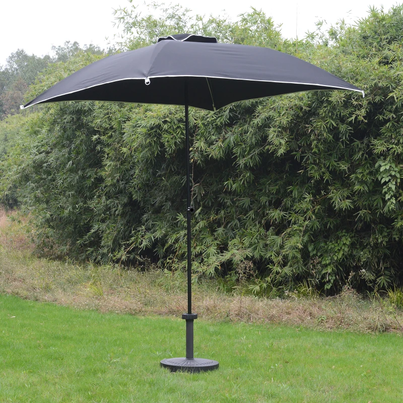Outsunny 5.8' Compact Portable Round Sun Shade Folding Beach Patio Umbrella - Black