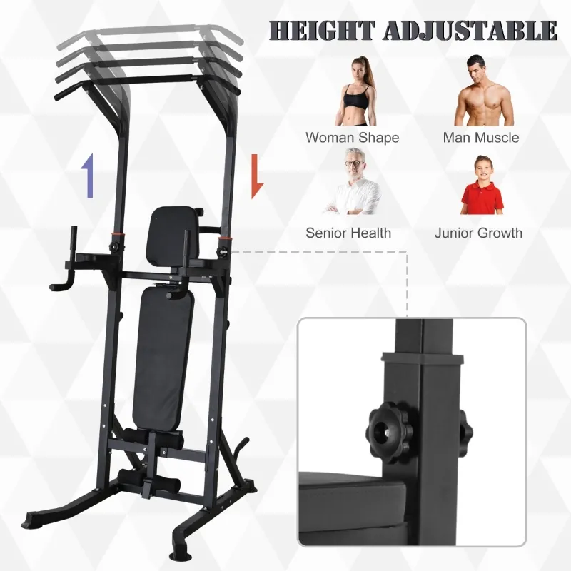Soozier Pullup Assisted Machine Exercise Weight Power Tower with Multiple Adjustable Positions for Strengthening Many Muscles