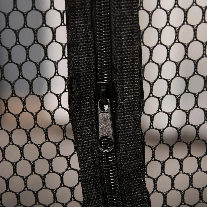 PawHut Large Mesh Cat House Kitty Indoor/Outdoor Rest Space with 2 Zipper Doors Soft Hammock Pet Bed, Black & Grey