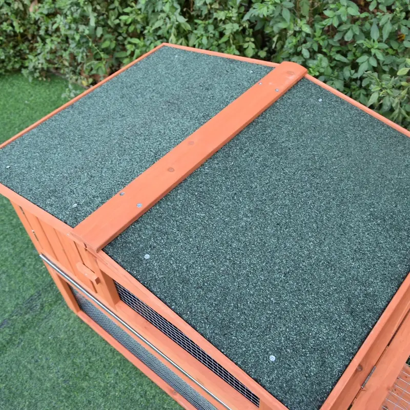 PawHut Rabbit Cage Outdoor, 62" Wooden Outdoor Rabbit Hutch, Small Animal Habitat with Detachable Run and Elevated Main House, Natural