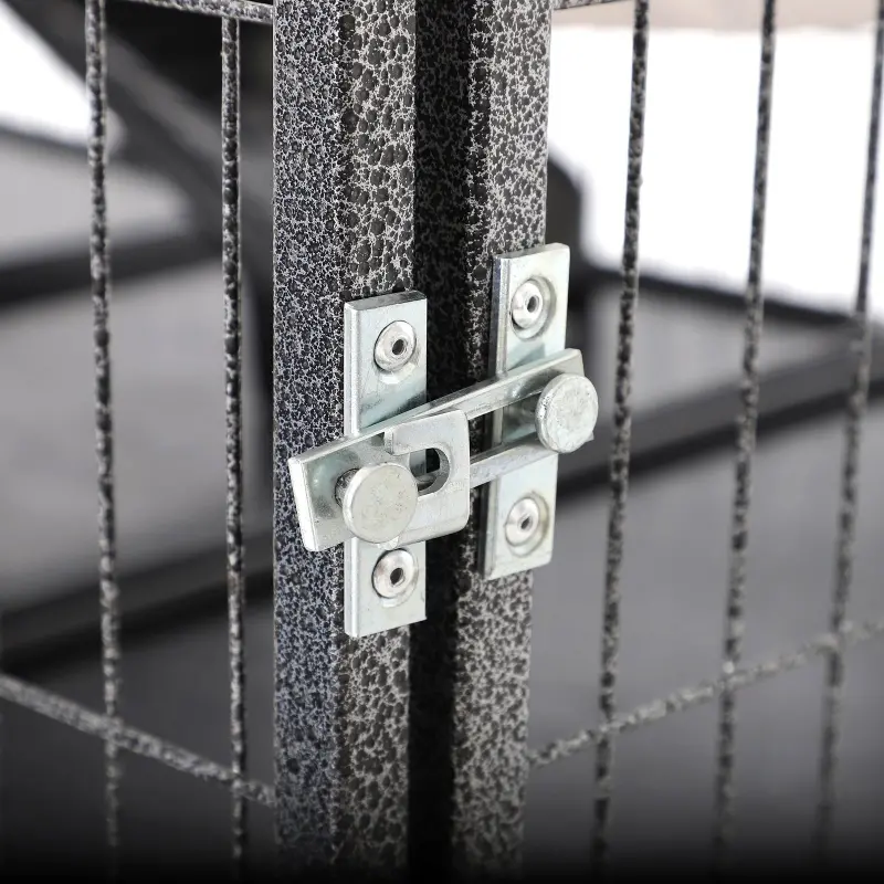 PawHut Deluxe Small Animal Cage Rolling Pet Product Play House Home with Platform, Ramps, Slide Out Tray, 4-Tier with Hammock and Universal Wheels