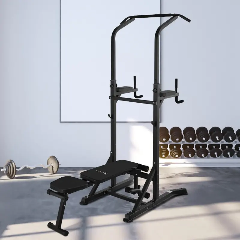 Soozier Pullup Assisted Machine Exercise Weight Power Tower with Multiple Adjustable Positions for Strengthening Many Muscles