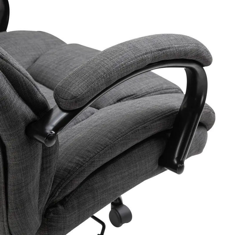 Vinsetto 500lbs Big and Tall Office Chair with Wide Seat, Ergonomic Executive Computer Chair with Adjustable Height, Swivel Wheels and Linen Finish, Dark Gray