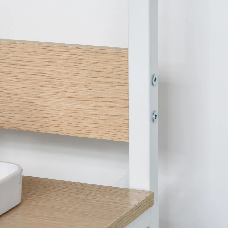 HOMCOM Rolling Dorm Kitchen Cart w/Shelving, 2 Lockable Wheels, and Side Wire Grids