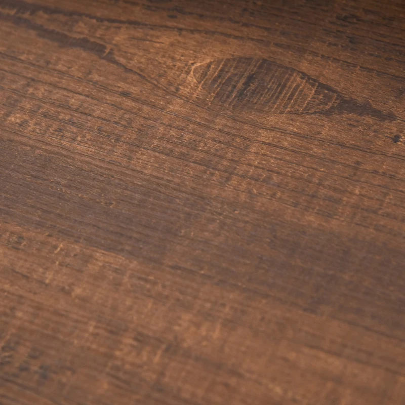 HOMCOM Two-Tone Woodgrain Writing Work Desk with Large Desktop and 2 Open Storage Shelves for Office, Dark Walnut/Black