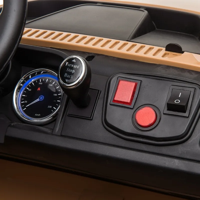 Aosom Kids Ride On Car Off Road Toy Truck SUV, 12V Electric Battery Powered with Remote Control, MP3 function, Adjustable Speed, and Four Wheel Spring Suspension, Yellow