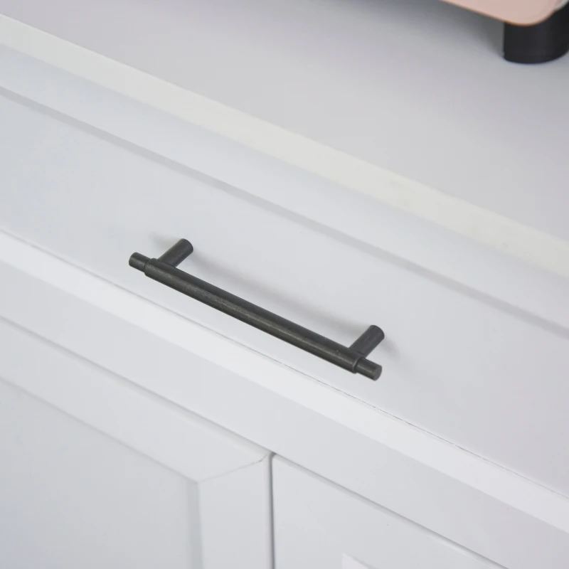 HOMCOM Traditional Buffet with Hutch, Freestanding Kitchen Pantry Storage Cabinet with Doors and Drawer, Adjustable Shelving, White