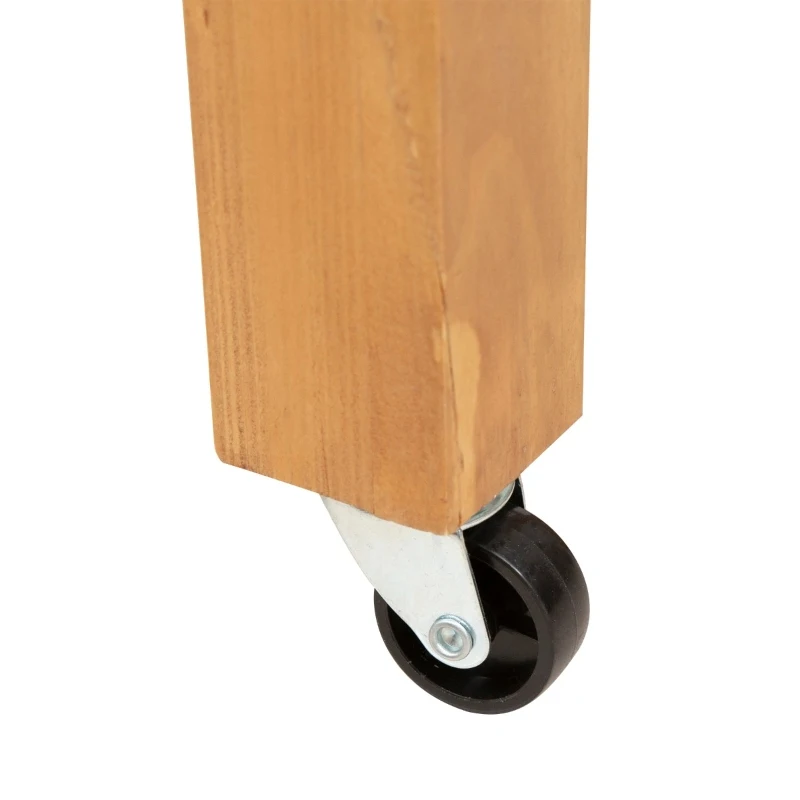 Outsunny 41"x18"x53" Elevated Garden Raised Bed with Shelf and Wheels Solid Wood Planter Flower Herb Boxes for Vegetables Flower Outdoor/Indoor - Brown