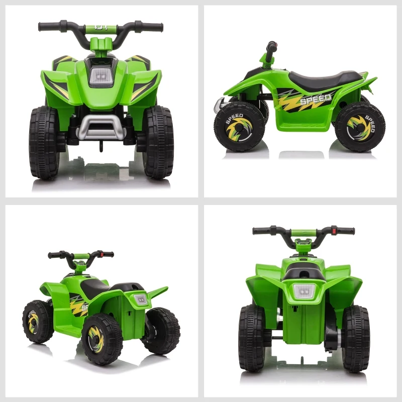 Aosom 6V Kids ATV Ride on 4-Wheeler Car, Electric Quad Toy Battery Powered Vehicle with Forward/ Reverse Switch for 18-36 Months Old Toddlers, Green