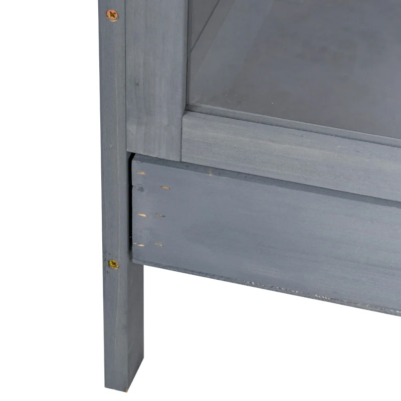 PawHut 2 Tiers Wooden Hamster Cage Mice and Rat House Small Animal Habitat with Double Room and Pull-out Tray