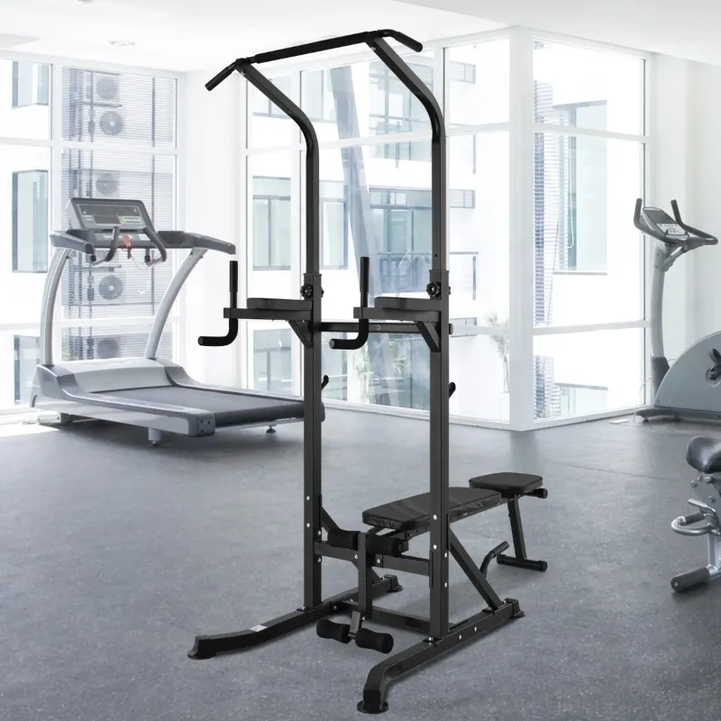 Soozier Pullup Assisted Machine Exercise Weight Power Tower with Multiple Adjustable Positions for Strengthening Many Muscles