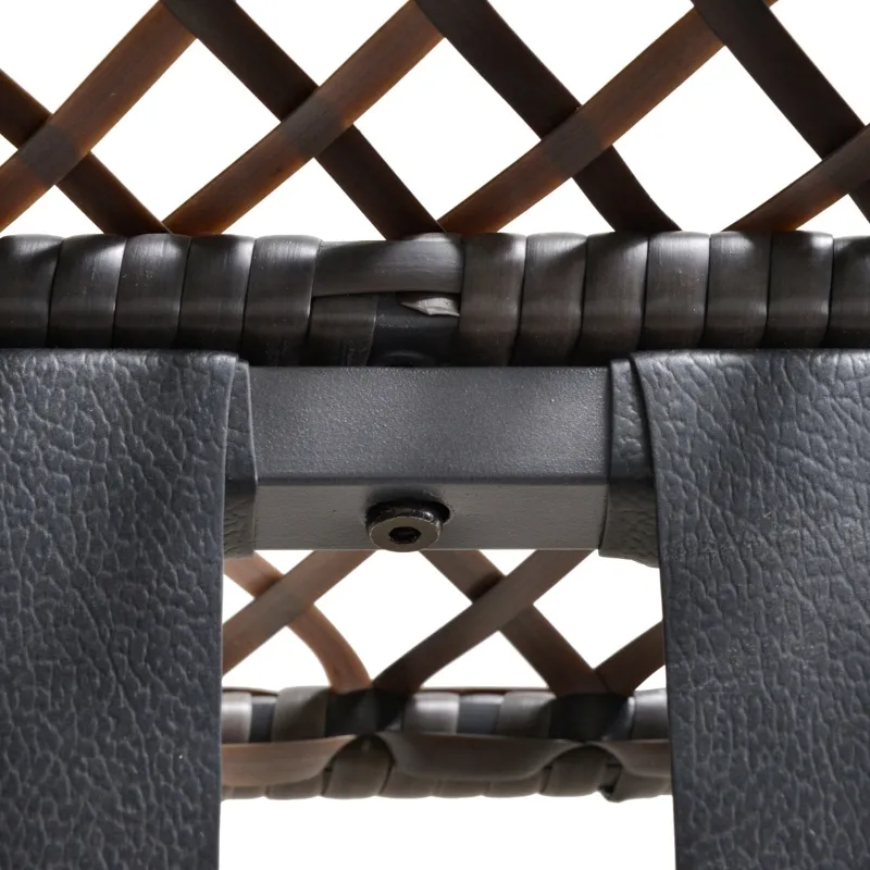 Outsunny 5-Piece PE Wicker Patio Furniture Set, Conversation Set with Outdoor Ottomans, Table & Chairs, Small Balcony Furniture for Apartments, Steel, Gray