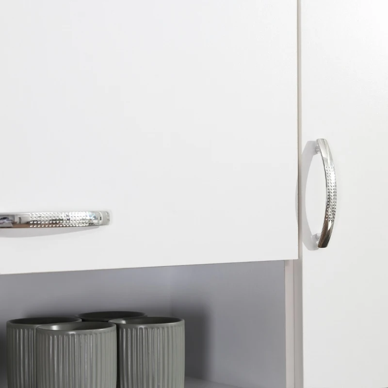 HOMCOM 66" Buffet with Hutch, Freestanding Kitchen Pantry with 2 Large Cabinets, 1 Pull Up Cabinet, 3 Drawers & Wide Countertop, White