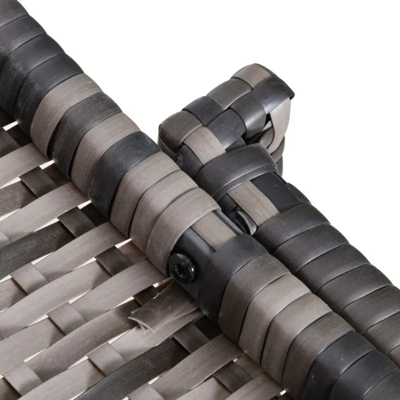 Outsunny 5-Piece PE Wicker Patio Furniture Set, Conversation Set with Outdoor Ottomans, Table & Chairs, Small Balcony Furniture for Apartments, Steel, Gray