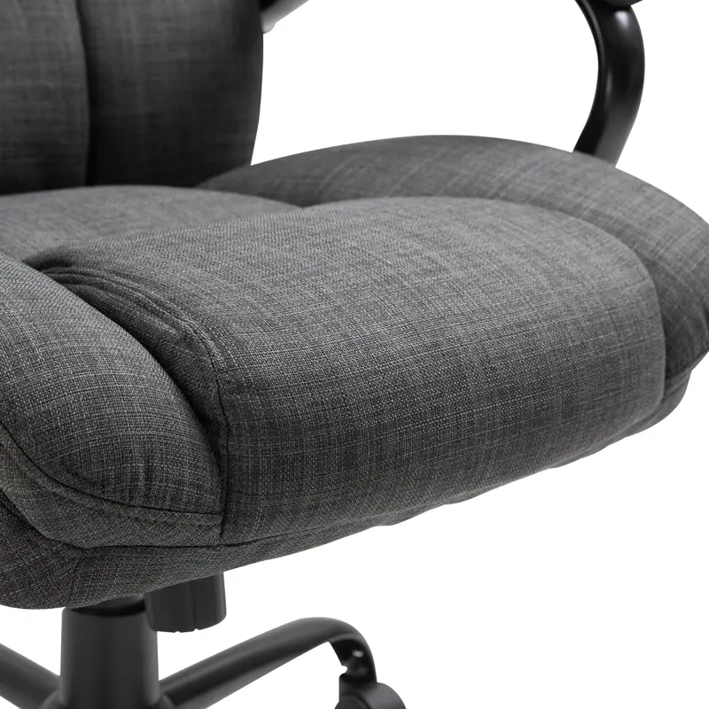 Vinsetto 500lbs Big and Tall Office Chair with Wide Seat, Ergonomic Executive Computer Chair with Adjustable Height, Swivel Wheels and Linen Finish, Dark Gray