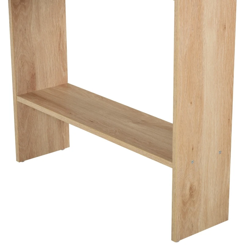 HOMCOM Nordic Style Wooden Computer Desk Workstation PC Laptop Writing Table with Storage and Shelf - Oak