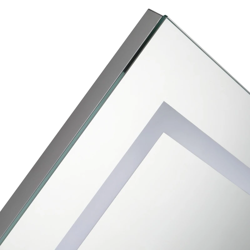 kleankin 32"x 24'' LED Bathroom Vanity Mirrors Wall Mounted Anti-Fog Function and Dimmable Touch Switch, Makeup Mirror with Lights