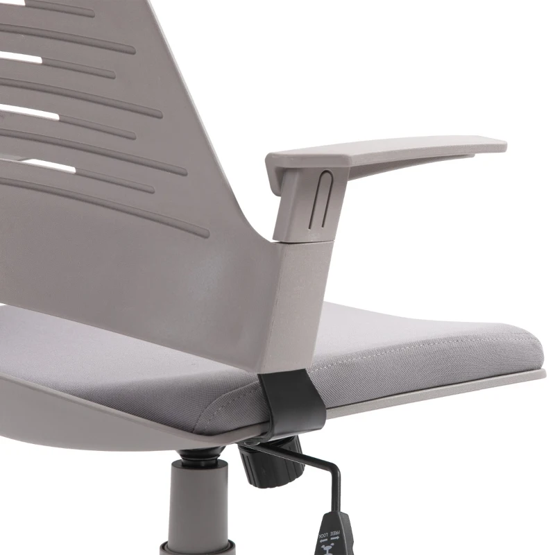 Vinsetto Mid Back Office Chair Computer Swivel Rolling Task Chair with Height Adjustable, Arm, Breathable Back, Grey