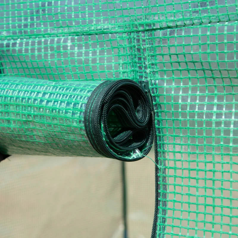 Outsunny 5' x 5' x 6' 2-Tier Shelf Greenhouse for Outdoor Garden Plant & Plant Use with PE Cover & Steel Frame