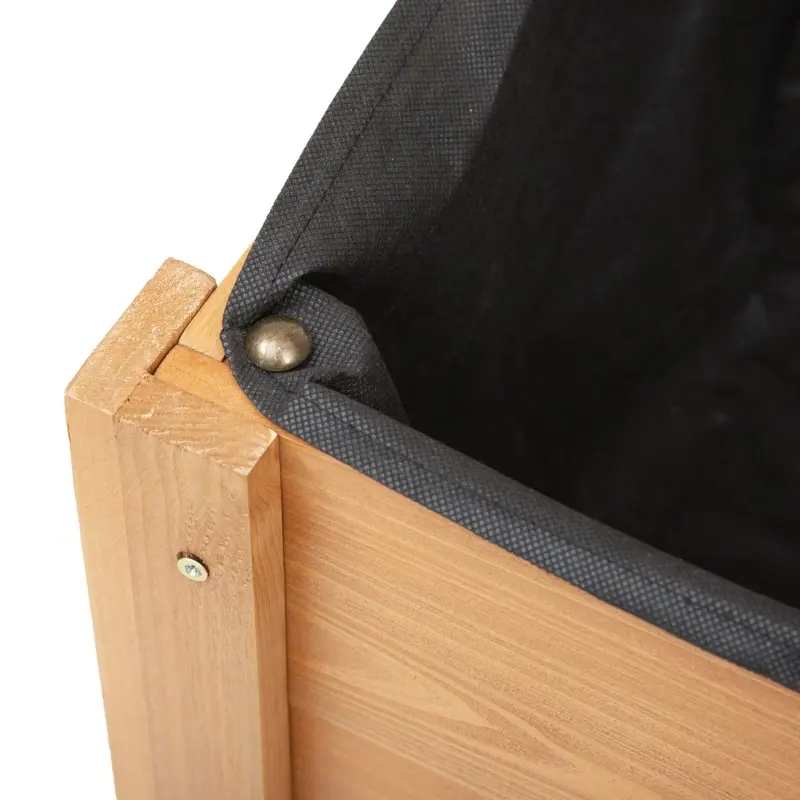 Outsunny 41"x18"x53" Elevated Garden Raised Bed with Shelf and Wheels Solid Wood Planter Flower Herb Boxes for Vegetables Flower Outdoor/Indoor - Brown