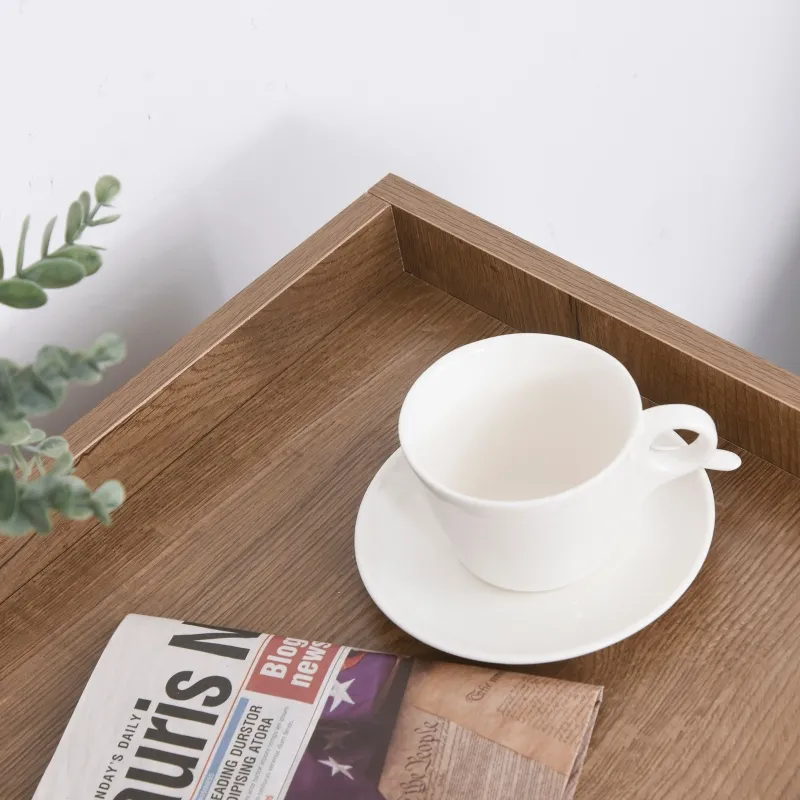 HOMCOM Industrial Nightstands Set of 2, Stackable End Tables with Steel Legs and Open Shelves for Living Room, Bedroom, Oak