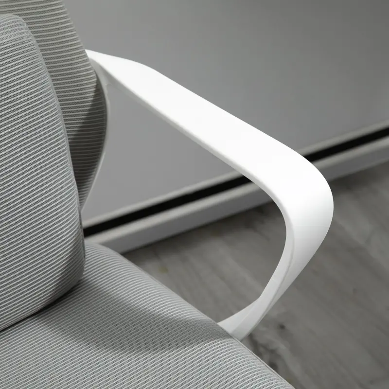 Vinsetto Ergonomic Home Office Mesh Desk Chairs, Computer Task Chair with Massage Lumbar Cushion, Adjustable Seat & Headrest,  Rocking Function, Grey