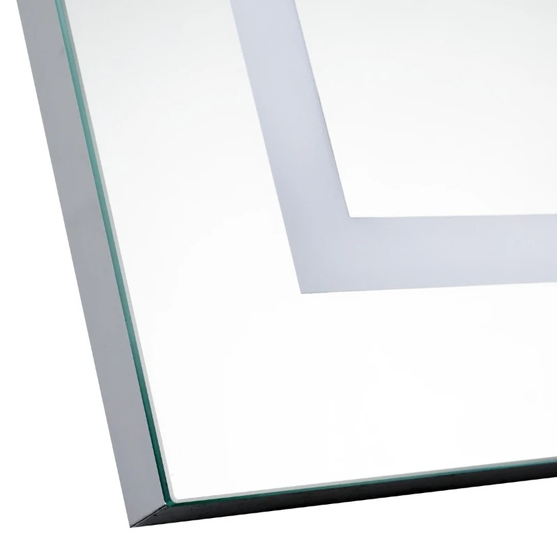 kleankin 32"x 24'' LED Bathroom Vanity Mirrors Wall Mounted Anti-Fog Function and Dimmable Touch Switch, Makeup Mirror with Lights