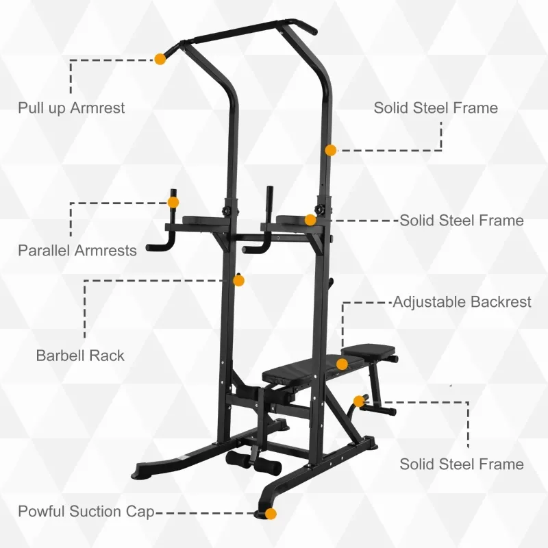 Soozier Pullup Assisted Machine Exercise Weight Power Tower with Multiple Adjustable Positions for Strengthening Many Muscles